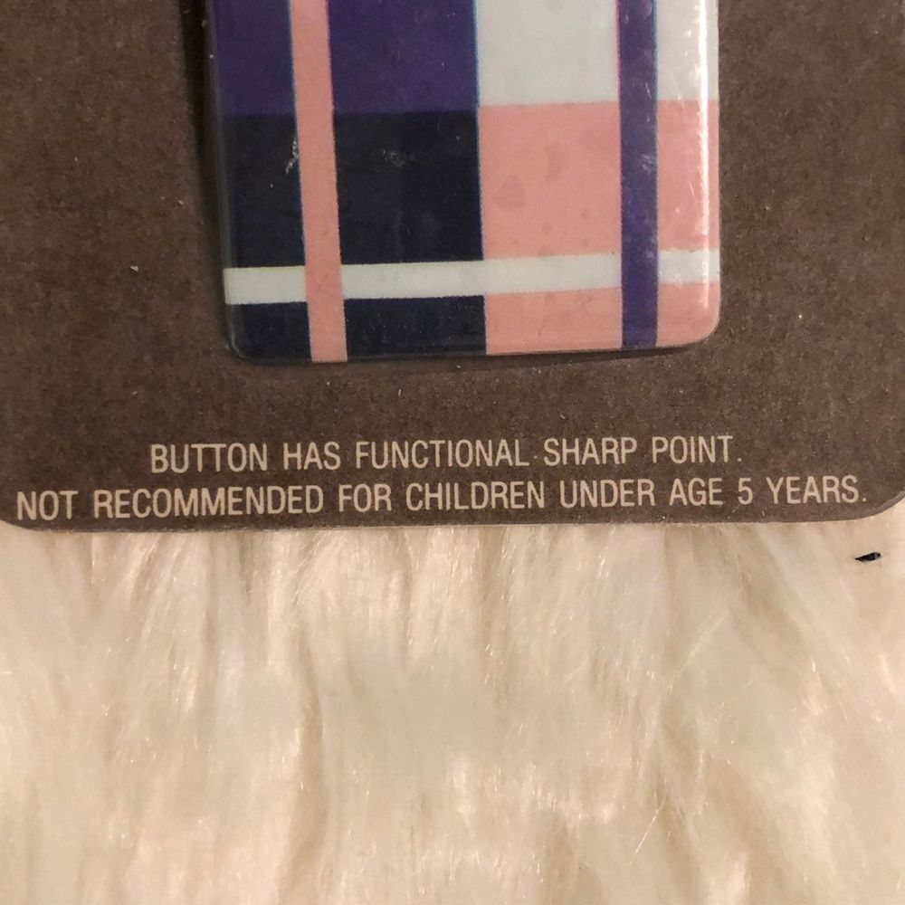 Vintage American Greetings Plaid Buttons Pin 1980s - Picture 4 of 9